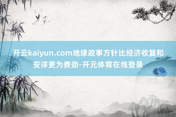 开云kaiyun.com地缘政事方针比经济收复和安详更为费劲-开元体育在线登录