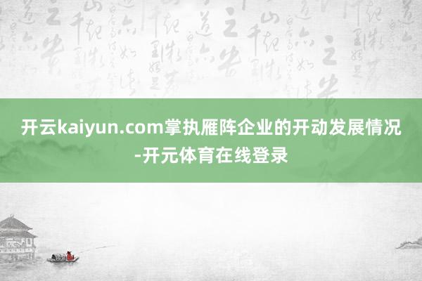 开云kaiyun.com掌执雁阵企业的开动发展情况-开元体育在线登录