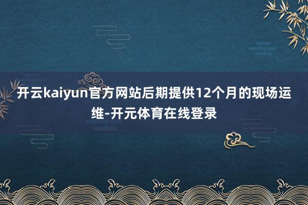 开云kaiyun官方网站后期提供12个月的现场运维-开元体育