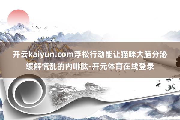 开云kaiyun.com浮松行动能让猫咪大脑分泌缓解慌乱的内啡肽-开元体育在线登录