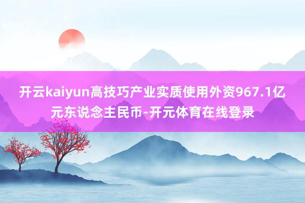 开云kaiyun高技巧产业实质使用外资967.1亿元东说念主