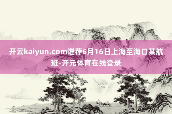 开云kaiyun.com遴荐6月16日上海至海口某航班-开元
